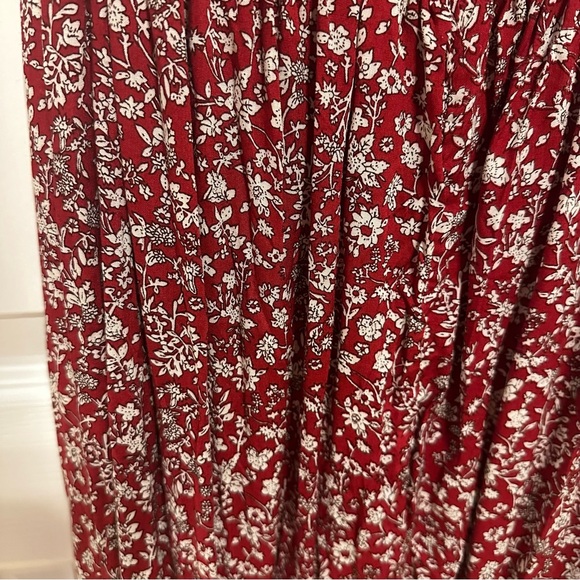 full length red flowered dress - Picture 3 of 6